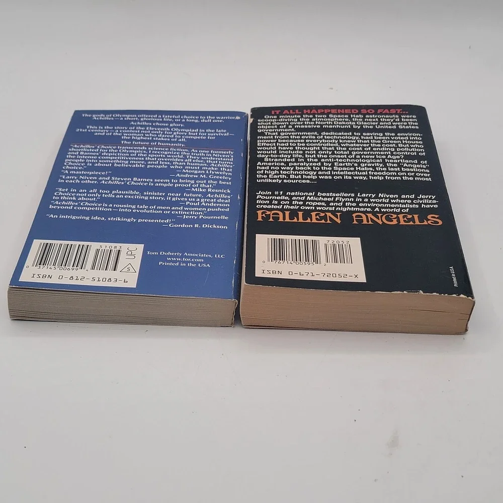 Larry Niven Achilles'‎ Choice Fallen Angels Paperback Lot 1st Printings Good
